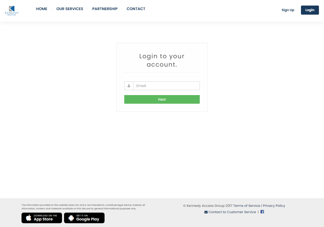 Step 1: Login page